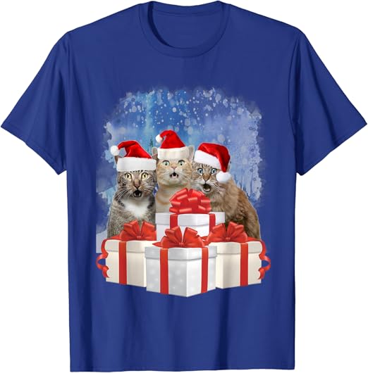 Three Cats Christmas Funny Cat Christmas Shirt Gift TShirt Amazon